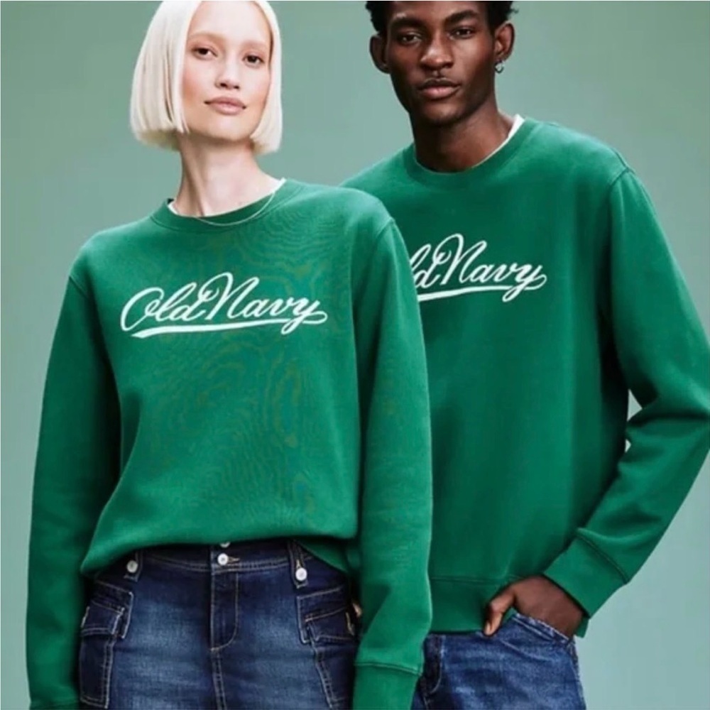 Old Navy Unisex 94 Fleece Logo Sweatshirt COLOR FIELD DAY Crewneck Sweater Sz S